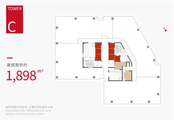 C塔楼标准层平面图